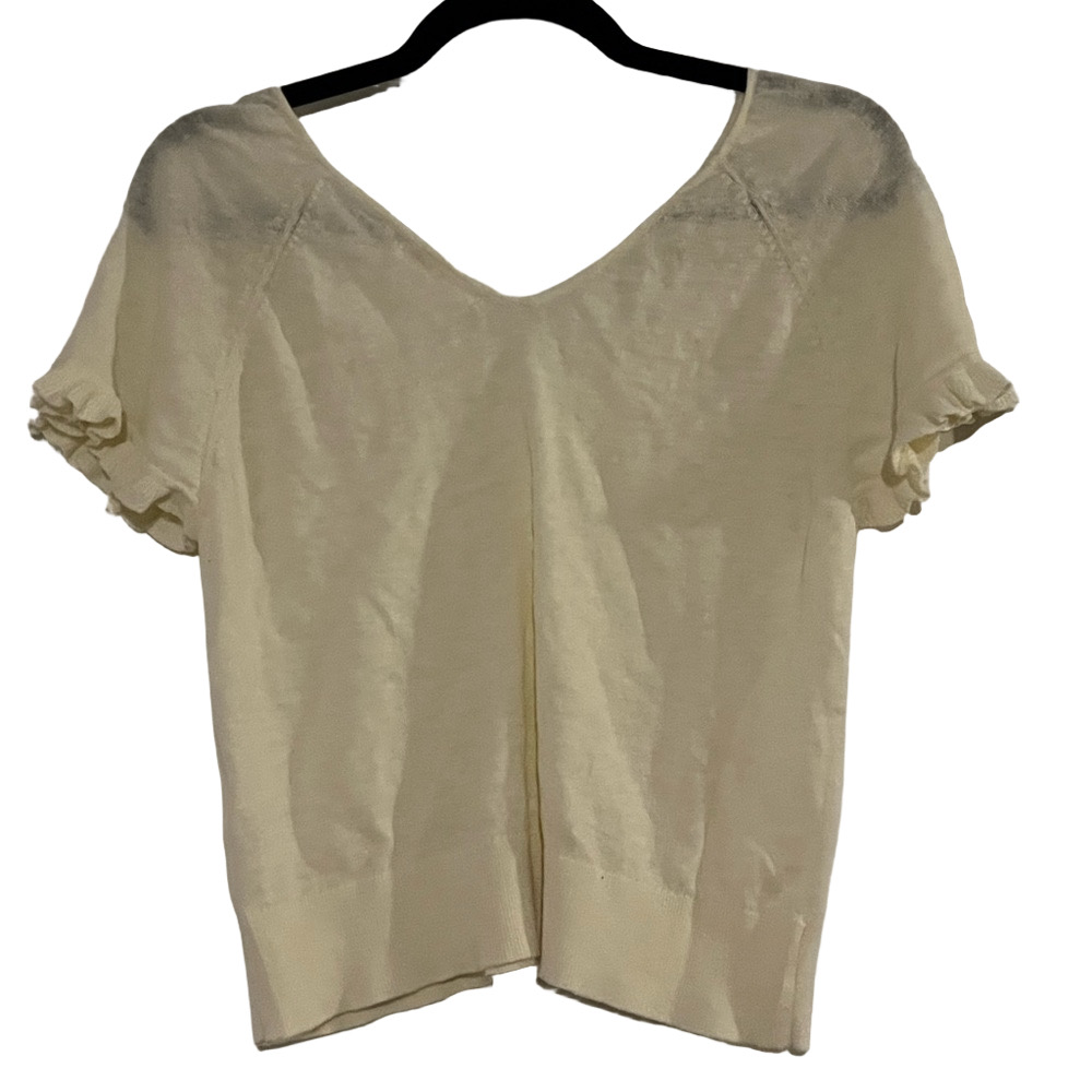 Camaieu Women’s Cream Short Sleeve Blouse - Picture 2 of 3